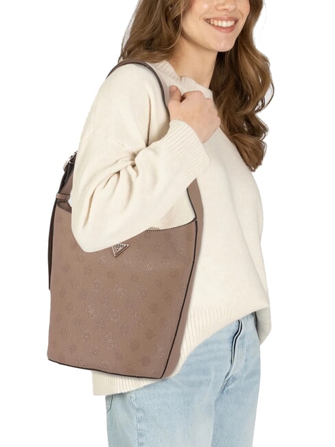 CRESIDIA Bucket bag with clutch dark taupe logo - Women&rsquo;s Bags