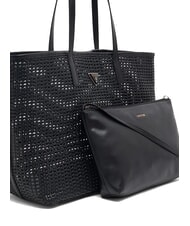 GUESS BRIGITTA Woven shopper bag with clutch BLACK - Women&rsquo;s Bags - 4