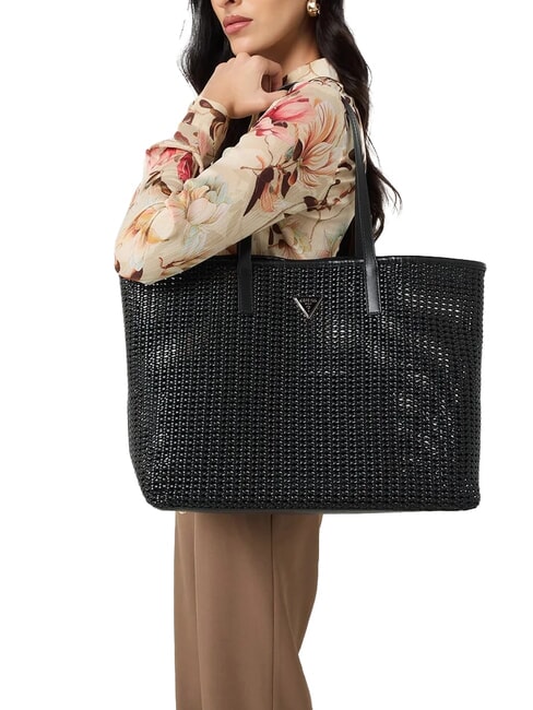 BRIGITTA Woven shopper bag with clutch BLACK - Women&rsquo;s Bags