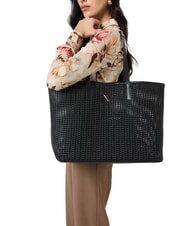 GUESS BRIGITTA Woven shopper bag with clutch BLACK - Women&rsquo;s Bags - 6