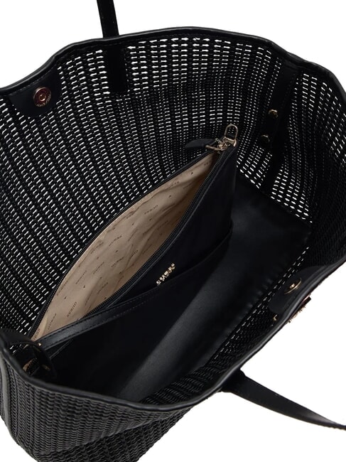 BRIGITTA Woven shopper bag with clutch BLACK - Women&rsquo;s Bags