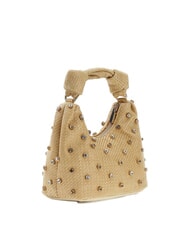 GUESS ISOTTA Raffia shoulder bag with jewel applications lalie beauty natural - Women&rsquo;s Bags - 2