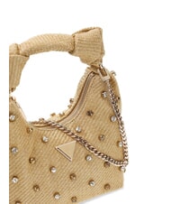 GUESS ISOTTA Raffia shoulder bag with jewel applications lalie beauty natural - Women&rsquo;s Bags - 3