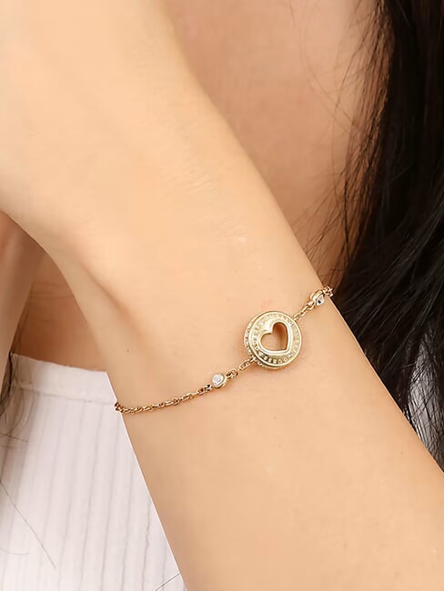 ROLLING HEARTS Bracelet with heart yellow gold - Bracelets