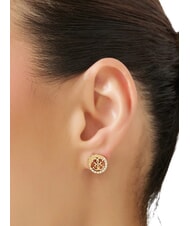 GUESS 4 LOVE Round earrings with 4G logo and rhinestones - Earrings