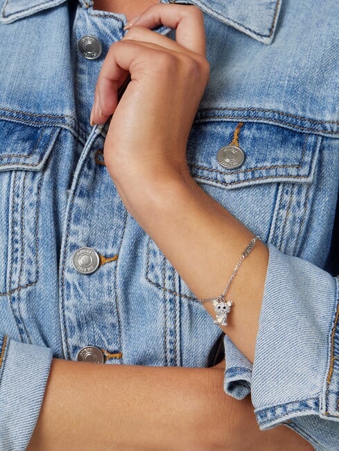 VINTAGE Bracelet with Mickey Mouse charm rhodium / clear - Bracelets