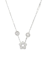 GUESS SHINING WINTER Necklace with flower and crystals SILVER - Necklaces - 3