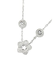 GUESS SHINING WINTER Necklace with flower and crystals SILVER - Necklaces - 5