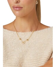 GUESS SHINING WINTER Necklace with flower and crystals yellow gold - Necklaces - 2