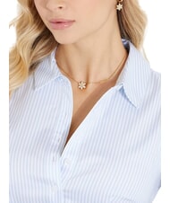 GUESS WHITE LOTUS Necklace with flower and crystal pendant yellow gold - Necklaces - 2