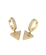 GUESS HUGGIE ME Triangle pendant earrings with rhinestones - Earrings