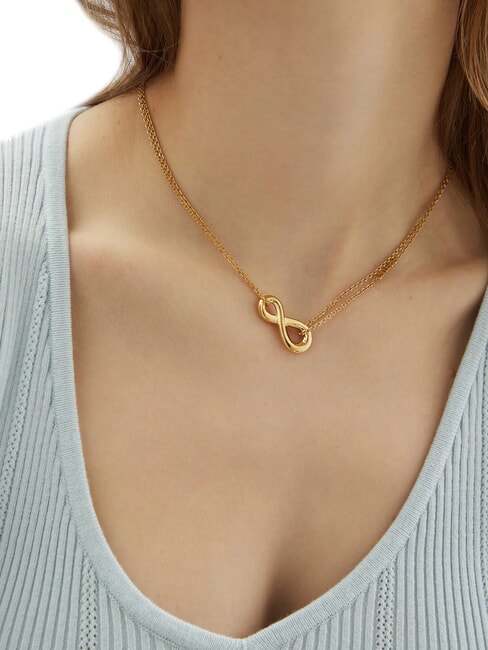 AMORE Two-strand necklace with infinity charm yellow gold - Necklaces
