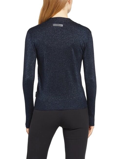 PEACEFUL Lurex cardigan with buttons navy blue - Women's Sweaters