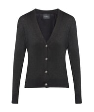 JOHN RICHMOND PEACEFUL Lurex cardigan with buttons black - Women's Sweaters - 4