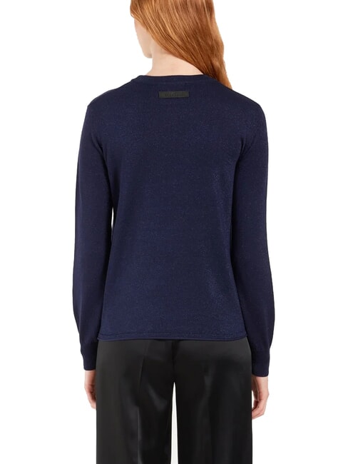 PARANA Lurex crew neck cardigan blue - Women's Sweaters
