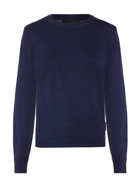 PARANA Lurex crew neck cardigan blue - Women's Sweaters