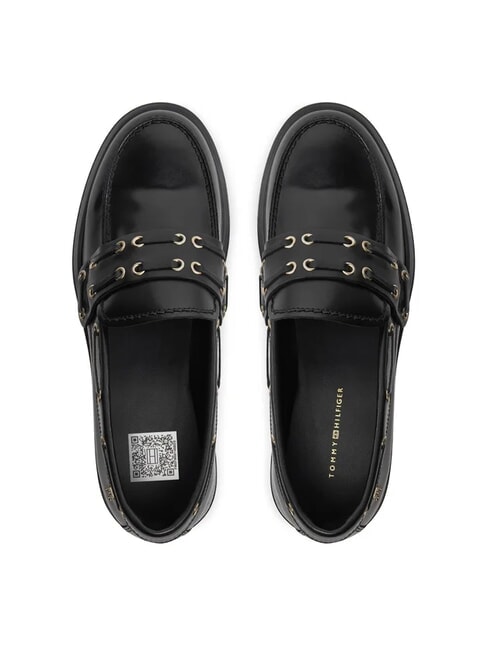 CHUNKY NAUTICAL EYELETS  Leather moccasins black - Women&rsquo;s shoes
