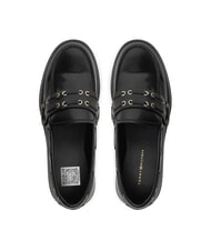 TOMMY HILFIGER CHUNKY NAUTICAL EYELETS  Leather moccasins black - Women&rsquo;s shoes - 4