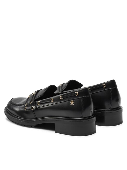 CHUNKY NAUTICAL EYELETS  Leather moccasins black - Women&rsquo;s shoes