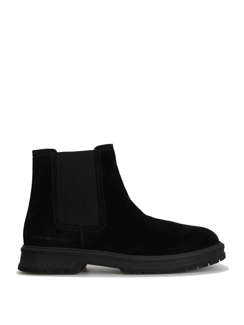 HILFIGER SUEDE Suede ankle boots with zip black - Men&rsquo;s shoes