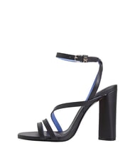 TOMMY HILFIGER TH LEATHER BLOCK High leather sandals with ankle strap - Women&rsquo;s shoes