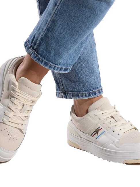 SUEDE STRIPES BASKET Suede leather sneakers beige - Women&rsquo;s shoes