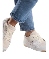 TOMMY HILFIGER SUEDE STRIPES BASKET Suede leather sneakers beige - Women&rsquo;s shoes - 6