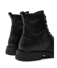 TOMMY HILFIGER HILFIGER COMFORT Lace-up leather ankle boots with zip black - Men&rsquo;s shoes - 5