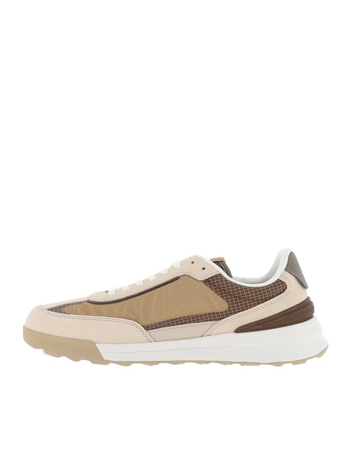 RETRO RUNNER Leather and fabric sneakers beige - Men&rsquo;s shoes