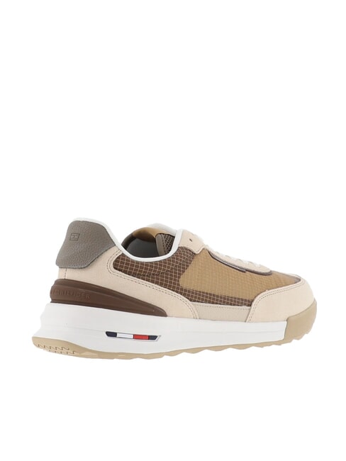 RETRO RUNNER Leather and fabric sneakers beige - Men&rsquo;s shoes