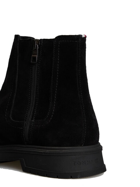 HILFIGER SUEDE Suede ankle boots with zip black - Men&rsquo;s shoes