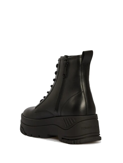 TH JEANS Leather platform ankle boots with zip black - Women&rsquo;s shoes