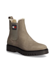 TOMMY HILFIGER TH JEANS Nubuck leather ankle boots khaki - Women&rsquo;s shoes - 3