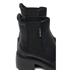 TOMMY HILFIGER TH JEANS Leather ankle boots with medium heel black - Women&rsquo;s shoes - 3