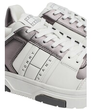 TOMMY HILFIGER TOMMY JEANS Leather sneakers white / silver - Women&rsquo;s shoes - 3