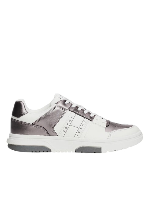 TOMMY JEANS Leather sneakers white / silver - Women&rsquo;s shoes