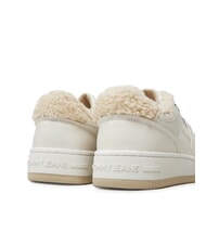 TOMMY HILFIGER TH JEANS Leather sneakers with application ecru - Women&rsquo;s shoes - 5