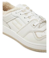 TOMMY HILFIGER TH JEANS Leather sneakers with application ecru - Women&rsquo;s shoes - 6