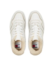 TOMMY HILFIGER TH JEANS Leather sneakers with application ecru - Women&rsquo;s shoes - 3