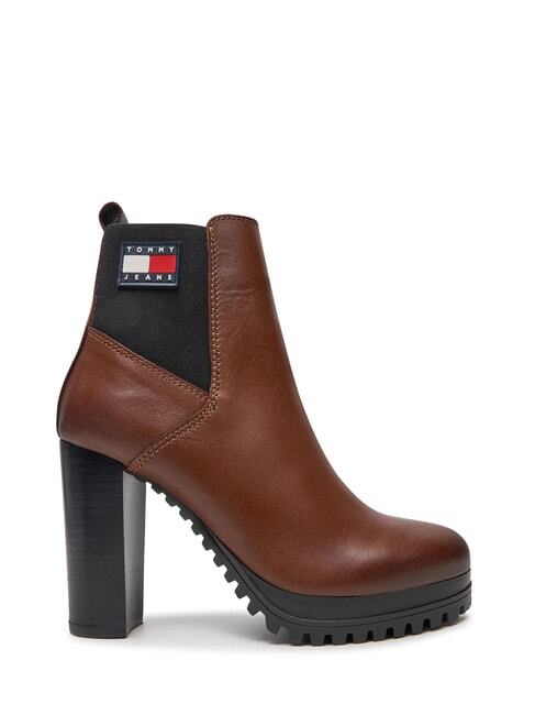 TJW NEW ESS HIGH HEEL Leather ankle boots with block heels brown - Women&rsquo;s shoes