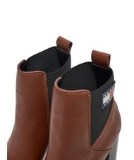 TOMMY HILFIGER TJW NEW ESS HIGH HEEL Leather ankle boots with block heels brown - Women&rsquo;s shoes - 4