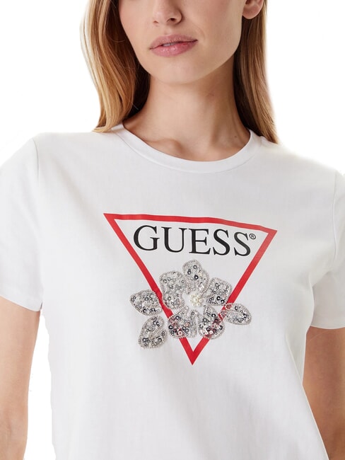 FLOWER BLING T-shirt with print and application purwhite - T-shirt
