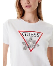 GUESS FLOWER BLING T-shirt with print and application purwhite - T-shirt - 3