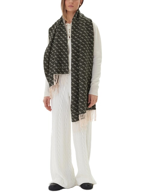 4G LOGO Fringed scarf BLACK - Scarves