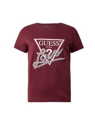 GUESS PEARLS LOVE TRIANGLE T-shirt with print and applications red black - T-shirt - 4