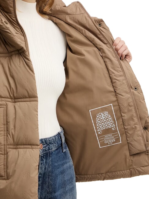 NEW DAISY Down jacket with hood washed taupe multi - Women's down jackets