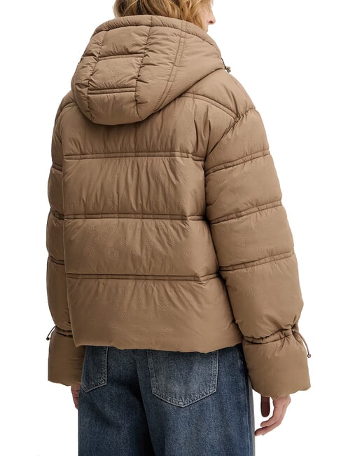 NEW DAISY Down jacket with hood washed taupe multi - Women's down jackets