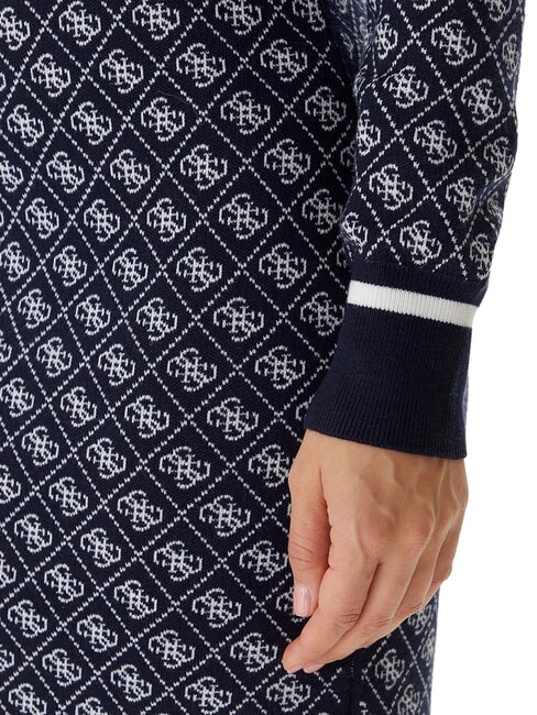 AUBREY Knitted dress 4g blue and cream - Woman Clothes