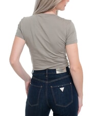 GUESS TRIANGLE FLOWERS Stretch T-shirt with print - T-shirt