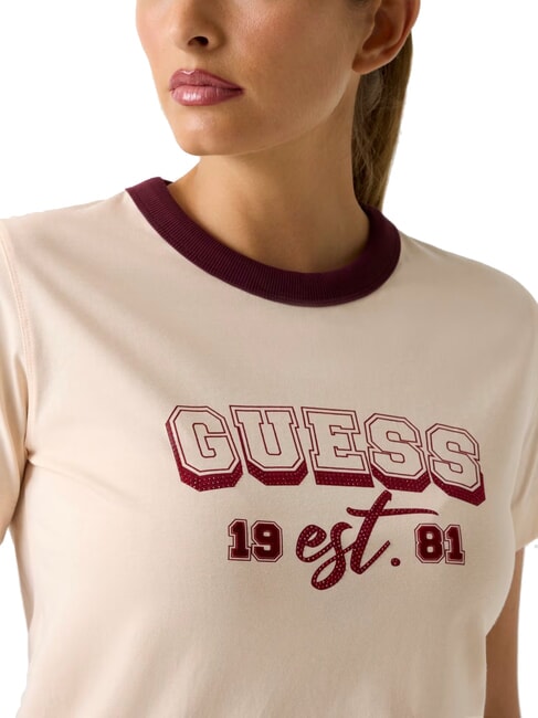 COLLEGE Cotton T-Shirt peach peony - T-shirt